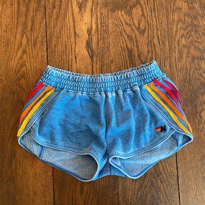 Aviator Nation Jogger Shorts Blue 4 Stripe XS